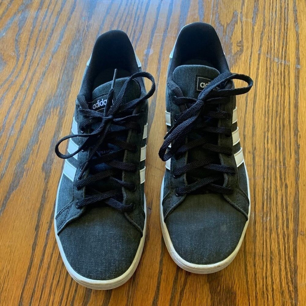 Adidas Neo Daily 2.0 Canvas Sneakers Black White Mens 4.5